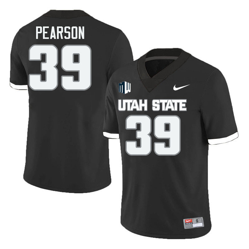 Utah State Aggies #39 Jadon Pearson College Football Jerseys Stitched-Black